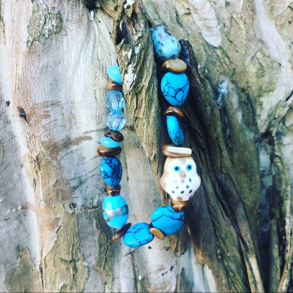 💥Turquoise Tiger Eye Owl Bracelet💥